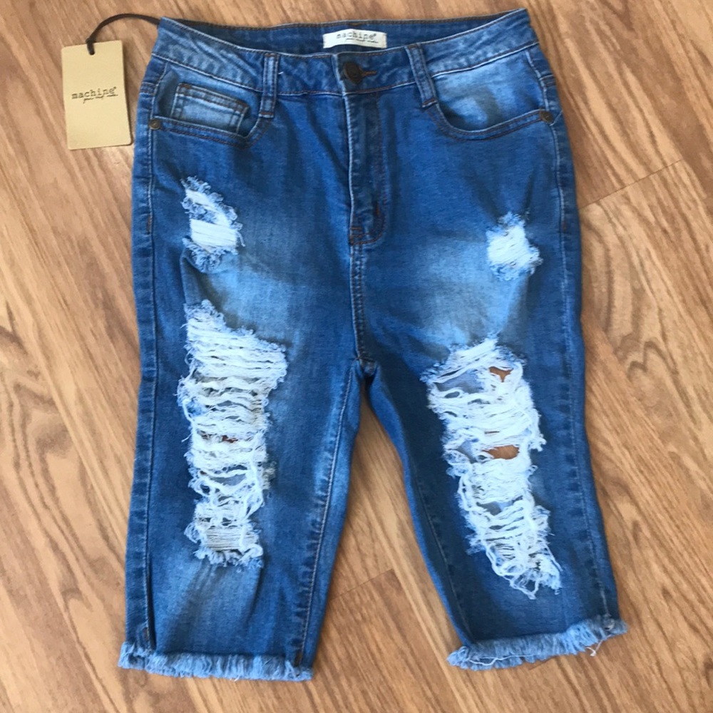 Machine nouvelle frayed jean shorts medium 28 NWT
